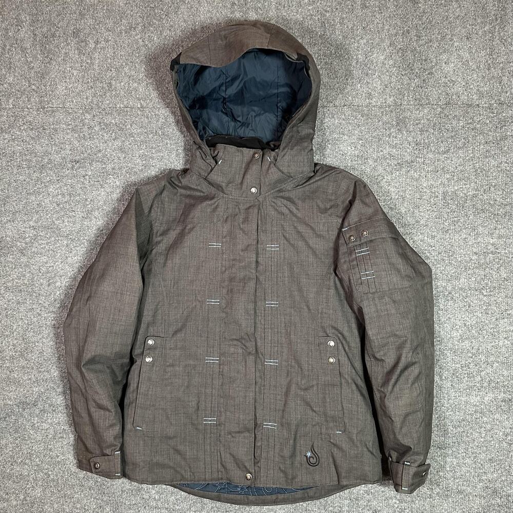 Isis Jacket Womens 6 Brown Waterproof PrimaLoft Insulated Hooded Ski Parka
